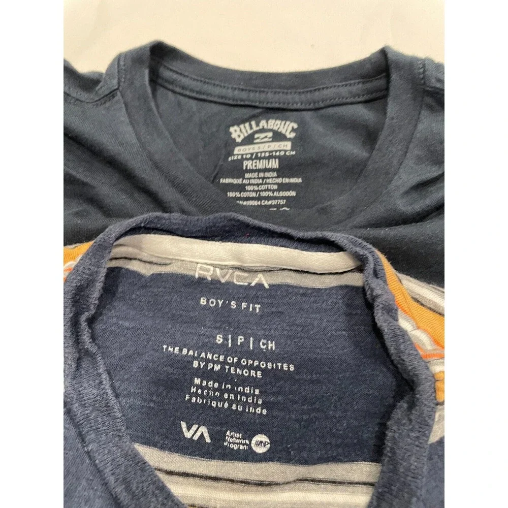 Lot of‎ 2 Billabong RVCA Boy's Crew Neck Tees T-Shirts